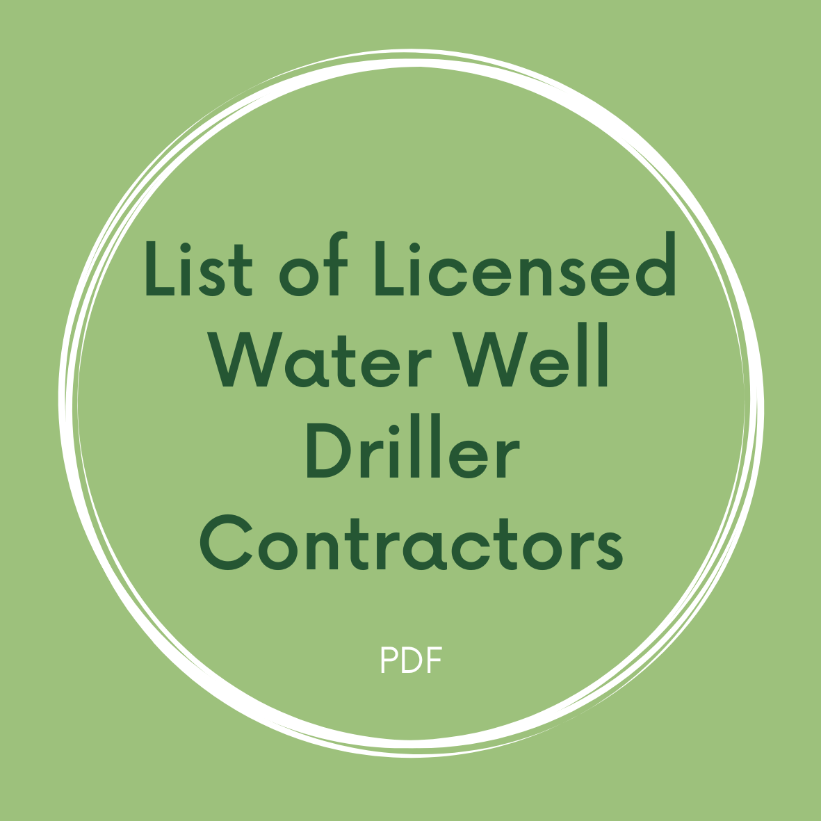 List of Licensed Water Well Driller Contractors