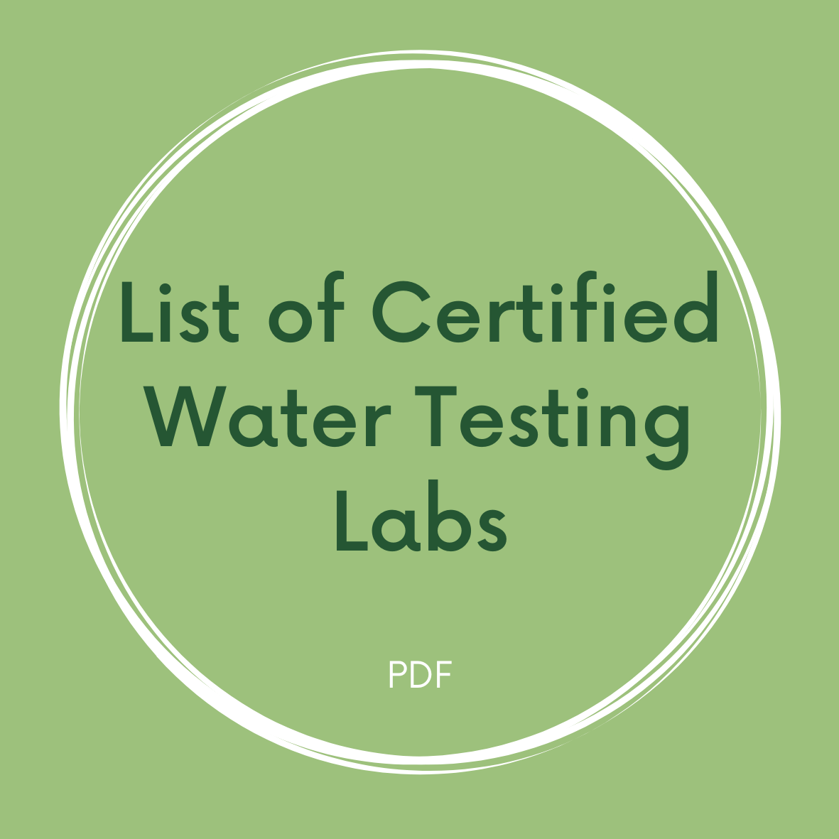 List of Certified Water Testing Labs