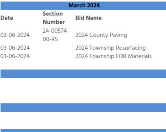 2024 Bid Tab McHenry County Division of Transportation